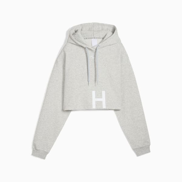 Buzo corto PUMA x HYROX Heavyweight para mujer, Light Gray Heather, large-ARG