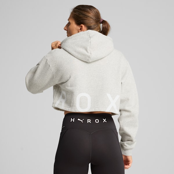 Buzo corto PUMA x HYROX Heavyweight para mujer, Light Gray Heather, large-ARG