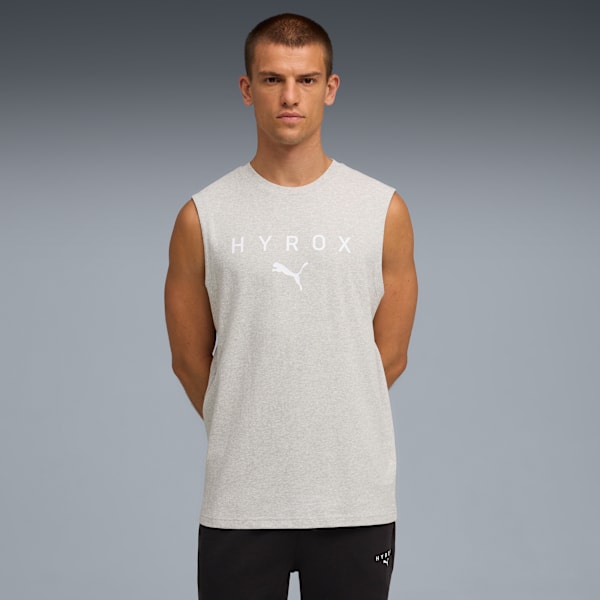 Remera sin mangas PUMA x HYROX para hombre, Light Gray Heather, large-ARG