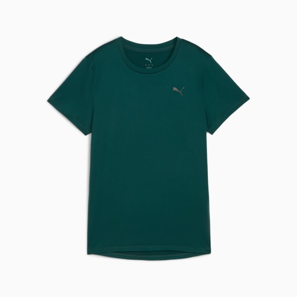 Train All Day Essentials Crew Tee Women, Green Terrain, large-MEX