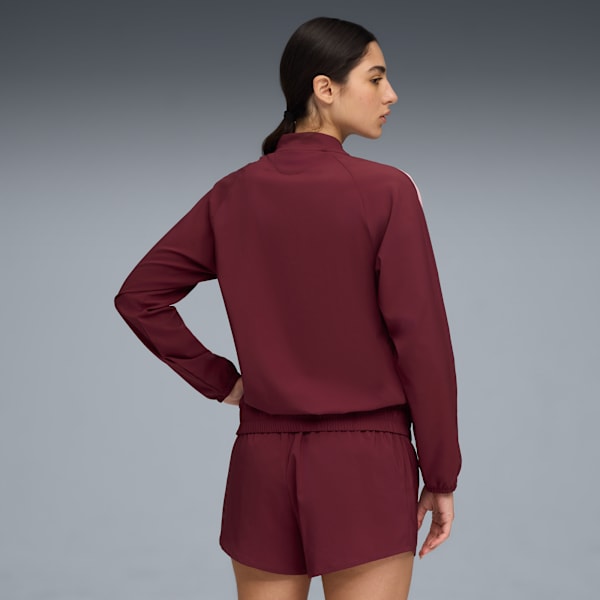 FLORAL RIBBON Woven Full Zip Women, Ruby Shimmer, large-ZAF
