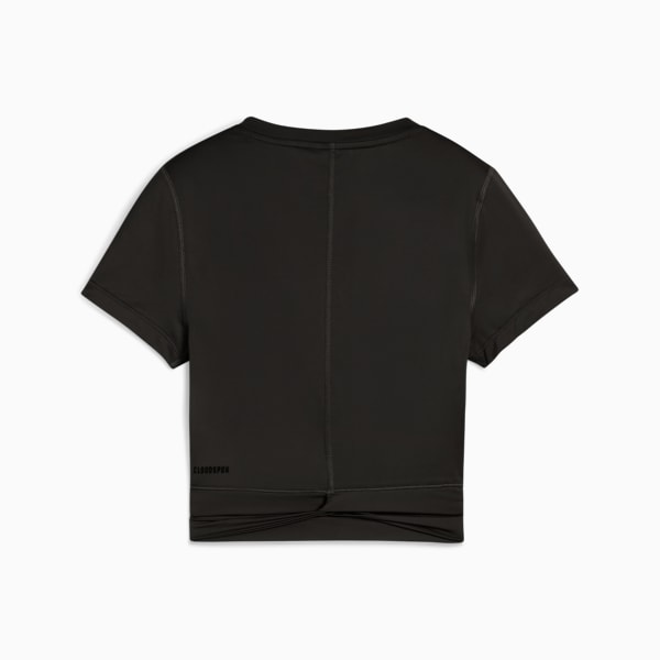 CLOUDSPUN Short Sleeve Twist Tee Women, PUMA Black, large-ZAF