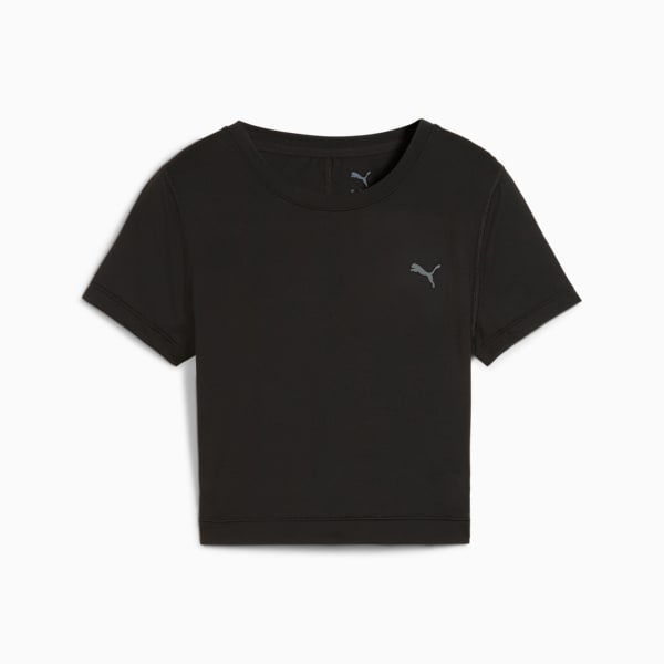 CLOUDSPUN Short Sleeve Twist Tee Women, PUMA Black, large-ZAF