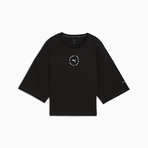 PUMA x HYROX Cropped Lifestyle Tee Women, PUMA Black, large-MEX