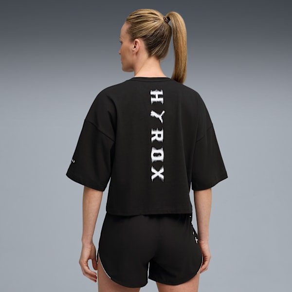 PUMA x HYROX Cropped Lifestyle Tee Women, PUMA Black, large-MEX