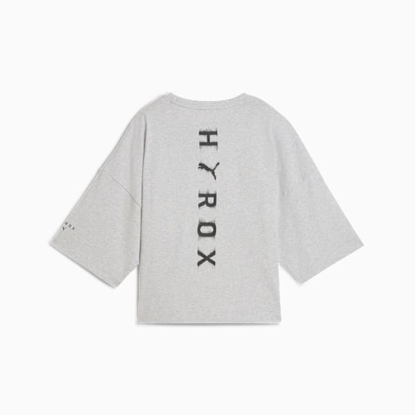 Remera corta PUMA x HYROX Lifestyle para mujer, Light Gray Heather, large-ARG