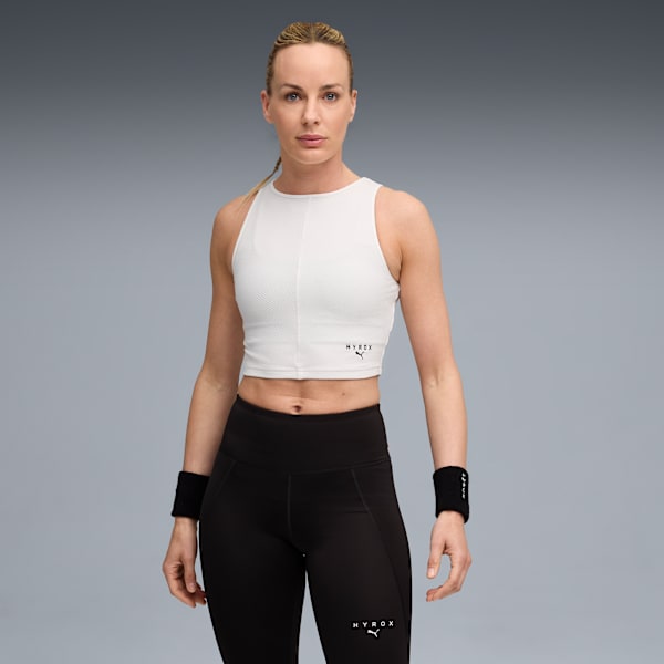PUMA x HYROX Rib Cropped Tank Women, PUMA White, large-ZAF