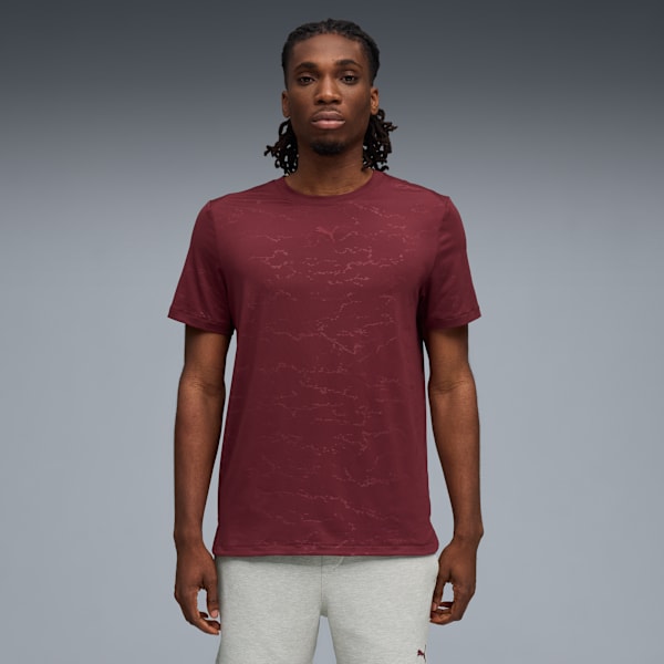 Playera de entrenamiento CLOUDSPUN para hombre, Ruby Shimmer, large-MEX