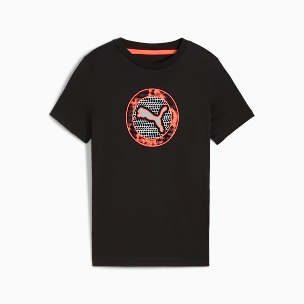 Active Sports Big Graphic Tee Youth, PUMA Black, large-ZAF