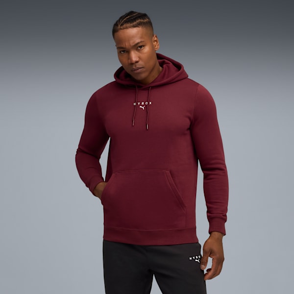 PUMA x HYROX Heavyweight Hoodie Men, Ruby Shimmer, large-MEX