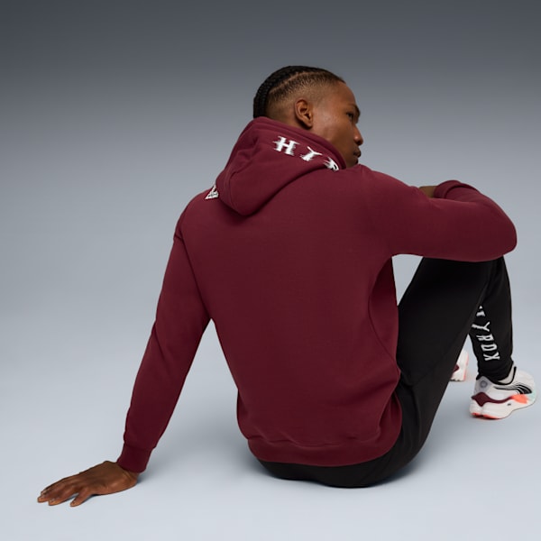 PUMA x HYROX Heavyweight Hoodie Men, Ruby Shimmer, large-MEX