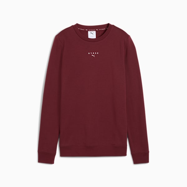 PUMA x HYROX Heavyweight Crew Women, Ruby Shimmer, large-ZAF