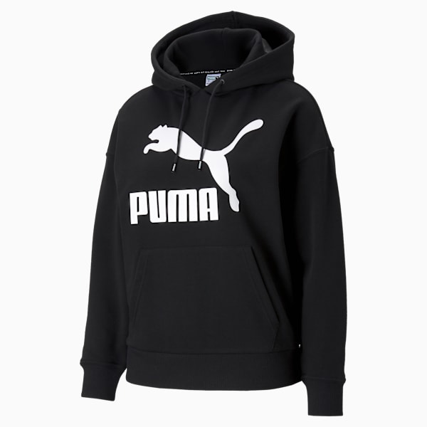 Classics Logo Women's Hoodie, Puma Black, large-MEX