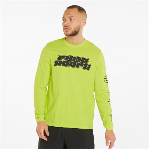 Qualifier Long Sleeve Men's Basketball Tee, Nrgy Yellow, large-ZAF