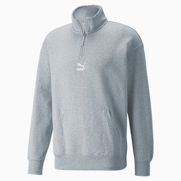 Classics Half-Zip Crew Neck Men's Training Sweater, Light Gray Heather, large-ZAF