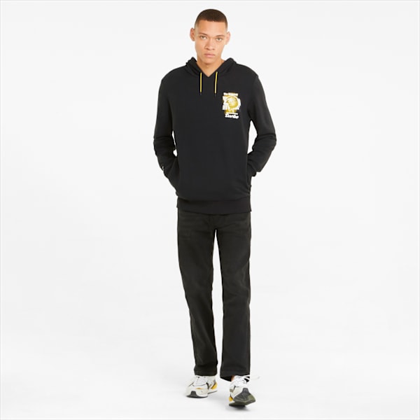Porsche Legacy Graphic Men's Hoodie, Puma Black, large-ZAF