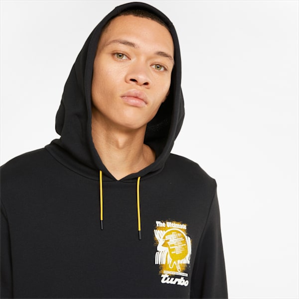 Porsche Legacy Graphic Men's Hoodie, Puma Black, large-ZAF