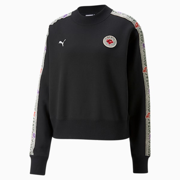 PUMA x LIBERTY Crew Sweatshirt Women, Puma Black, large-ZAF