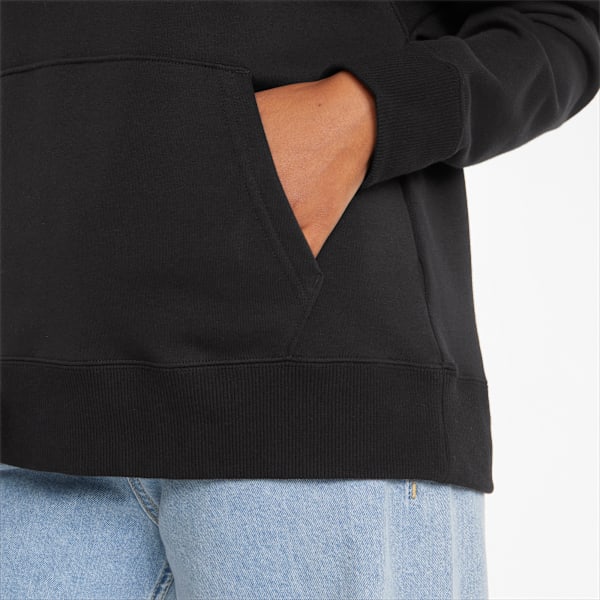 Classics Logo Women's Hoodie, Puma Black-Rose Gold, large-ZAF