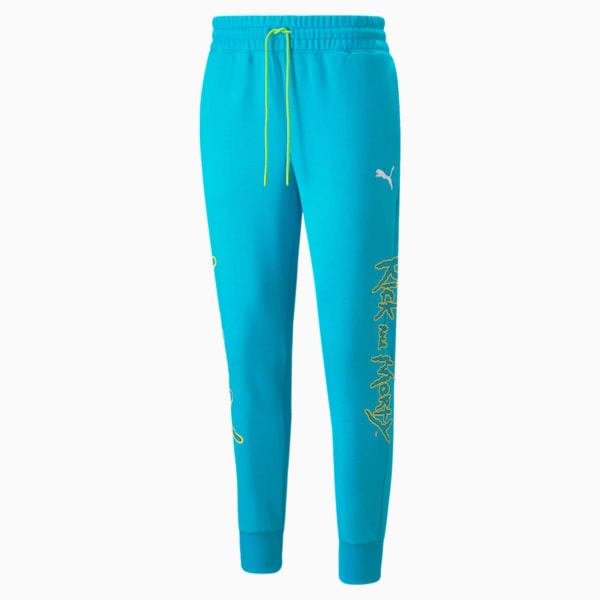 PUMA x RICK AND MORTY Men's Basketball Pants, Scuba Blue, large-ZAF