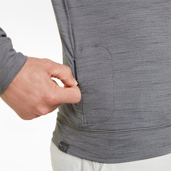 CLOUDSPUN GRYLBL Crew Neck Golf Sweatshirt Men, QUIET SHADE Heather, large-ZAF