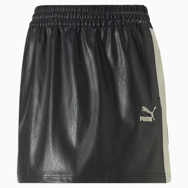 T7 Synthetic Mini Skirt Women, Puma Black-Pristine, large-ZAF