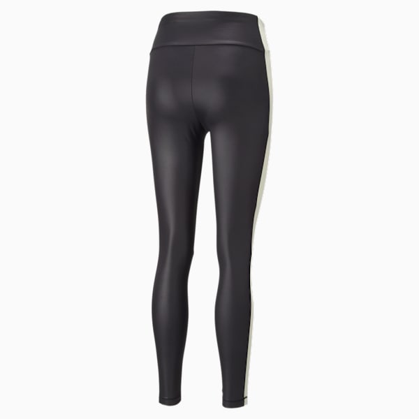 T7 Shiny High Waist Leggings Women, Puma Black-Pristine, large-ZAF