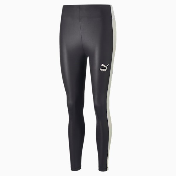 T7 Shiny High Waist Leggings Women, Puma Black-Pristine, large-ZAF