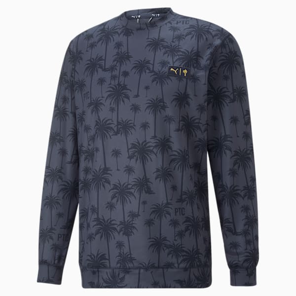 PUMA x Palm Tree Crew Lightweight Crew Neck Golf Sweatshirt Men, Navy Blazer, large-ZAF