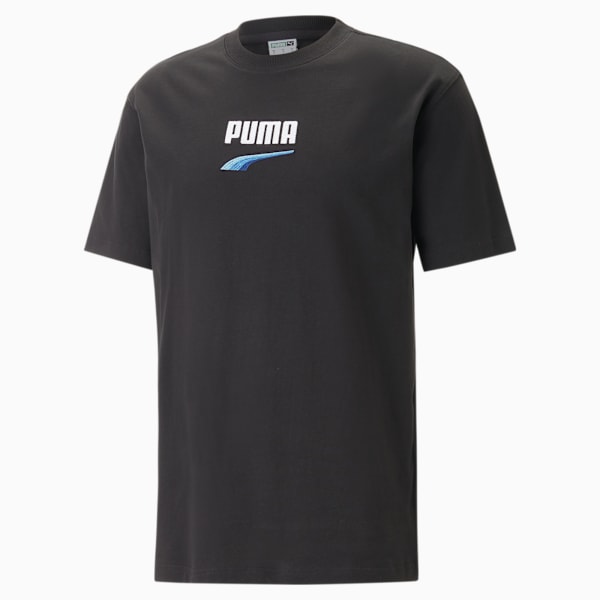 Remera para hombre DOWNTOWN Logo, PUMA Black-Daydream, large-ARG