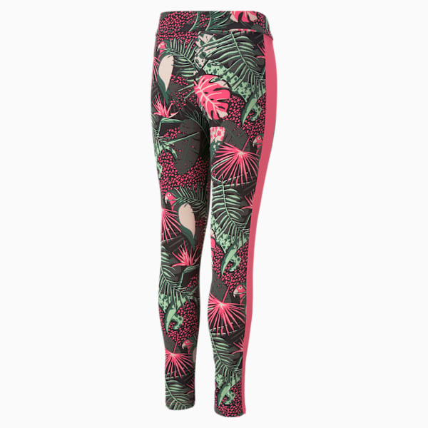 T7 Vacay Queen Printed Leggings Youth, Glowing Pink, large-ZAF