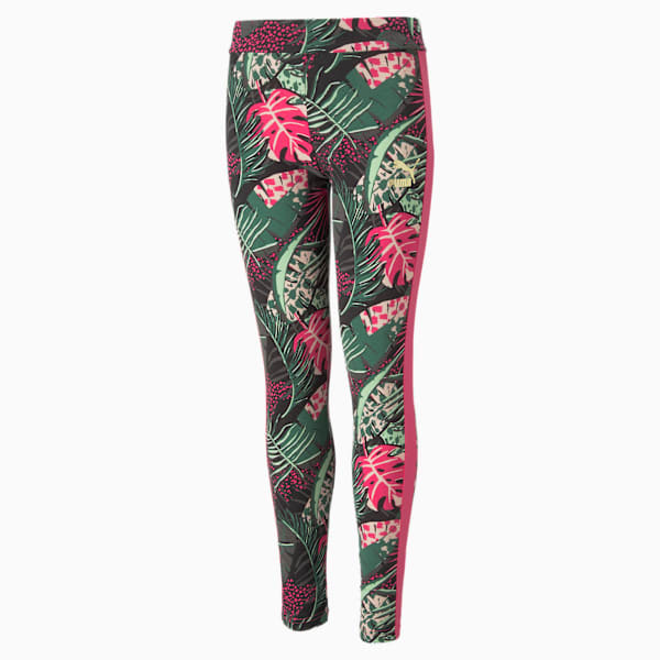 T7 Vacay Queen Printed Leggings Youth, Glowing Pink, large-ZAF