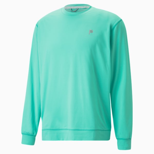 PUMA x Palm Tree Crew Golf Crew Neck Men, AQUA GREEN, large-ZAF