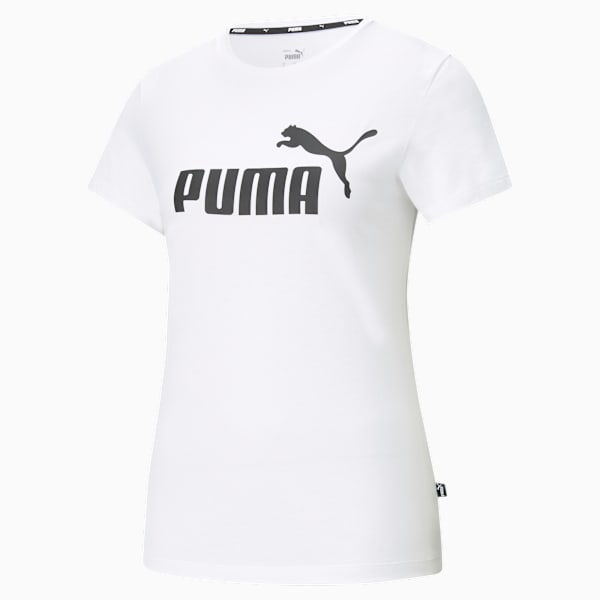 Playera con logotipo para mujer Essentials, Puma White, large-MEX