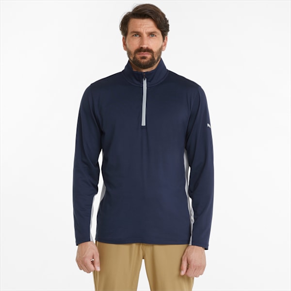 Gamer Quarter-Zip Men's Golf Sweatshirt, Navy Blazer, large-ZAF