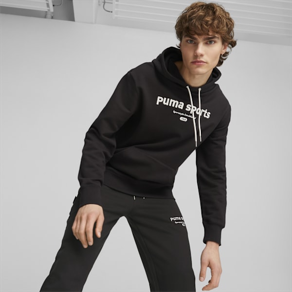 Buzo con capucha para hombre PUMA TEAM, PUMA Black, large-ARG