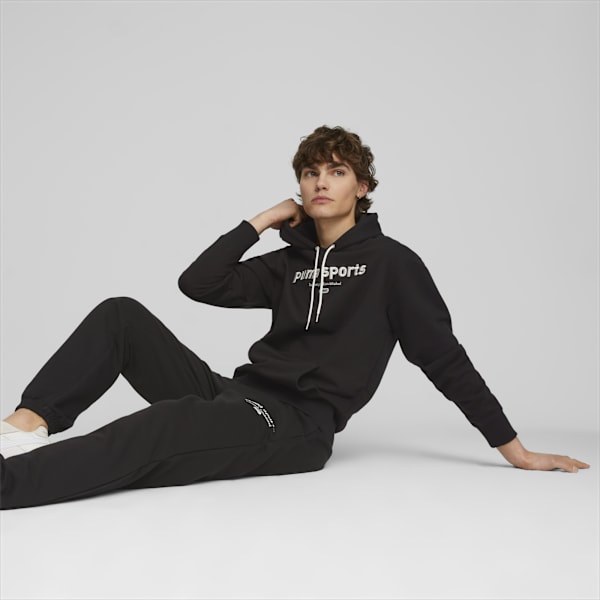 Buzo con capucha para hombre PUMA TEAM, PUMA Black, large-ARG