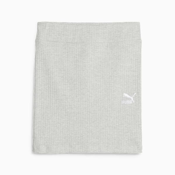 Pollera acanalada para mujer Classics, Light Gray Heather, large-ARG