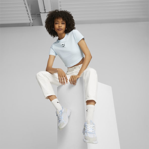 Remera corta DARE TO para mujer, Icy Blue, large-ARG