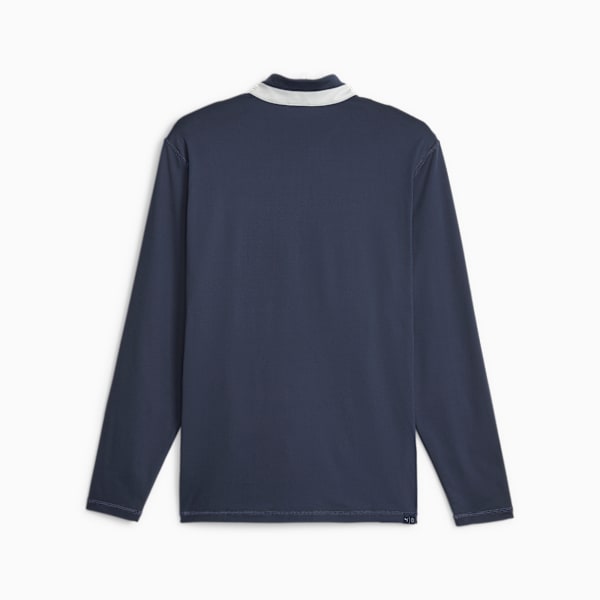 Men's Golf Lightweight Quarter-Zip, Navy Blazer-Ash Gray, large-ZAF