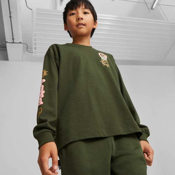 Downtown Graphic Youth Long Sleeve Tee, Myrtle, large-ZAF