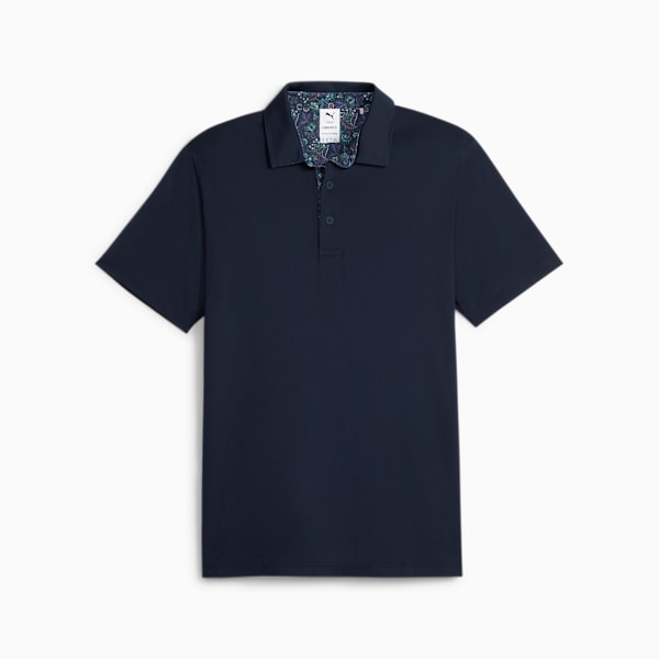 PUMA x LIBERTY Solid Men's Golf Polo, Navy Blazer-Green Fog, large-ZAF