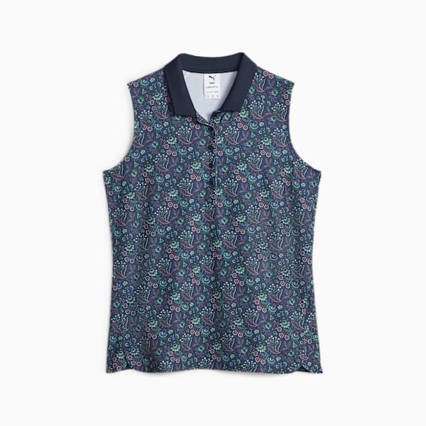 PUMA x LIBERTY Women's Sleeveless Golf Polo, Navy Blazer, large-ZAF