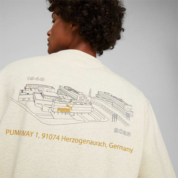 PUMA 75 Logo Celebration Men's Tee, Beige Heather, large-ZAF