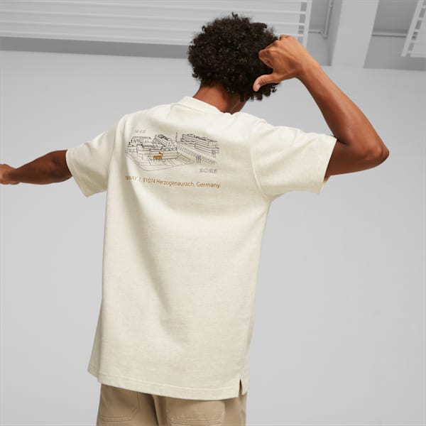 PUMA 75 Logo Celebration Men's Tee, Beige Heather, large-ZAF
