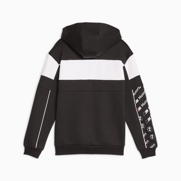 BMW M Motorsport SDS Youth Motorsport Hooded Sweat Jacket, PUMA Black, large-ZAF