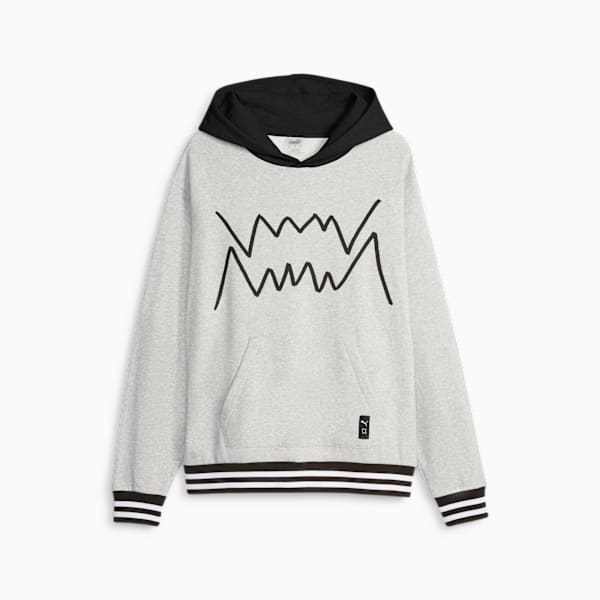 Buzo de basketball para hombre Franchise Core, Light Gray Heather-PUMA Black, large-ARG