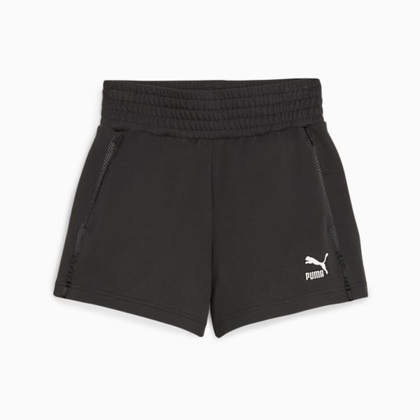 Shorts de cintura alta T7 para mujer, PUMA Black, large-ARG