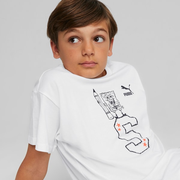 Remera PUMA x BOB ESPONJA para niños, PUMA White, large-ARG