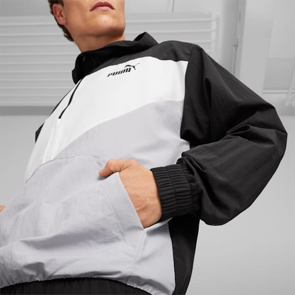 Buzo rompeviento con capucha PUMA POWER para hombre, PUMA Black, large-ARG